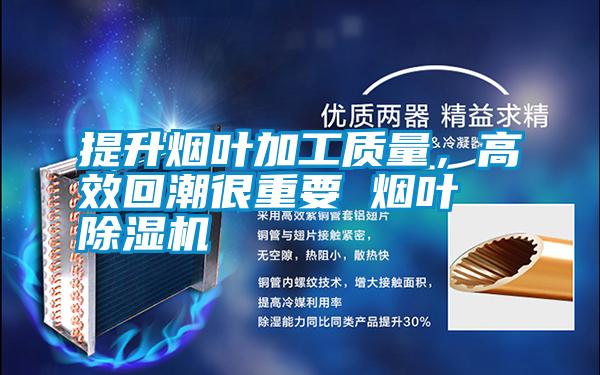 提升煙葉加工質量,高效回潮很重要 煙葉除濕機